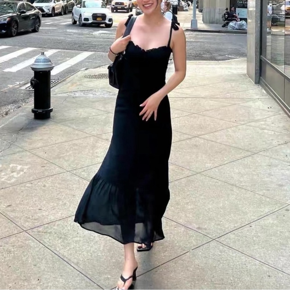 Reformation Nikita Black Dress